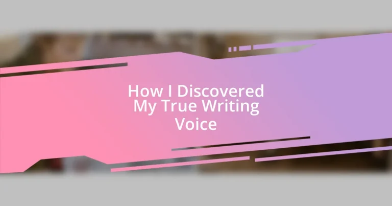 How I Discovered My True Writing Voice