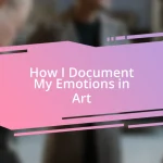 How I Document My Emotions in Art