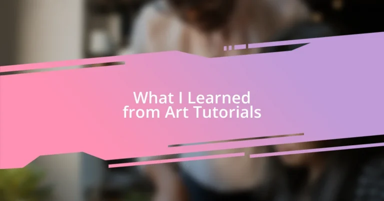 What I Learned from Art Tutorials